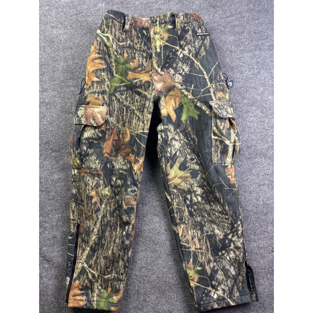 Rivers West Hunting Cargo Pants Mens L Camo Waterproof H2P Fleece Lined Zip Leg